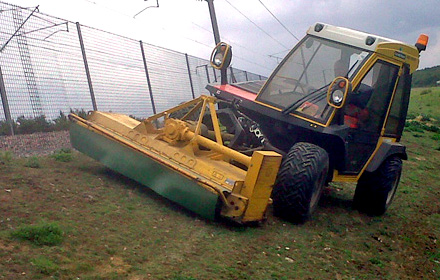 Tractor driving on slopes training